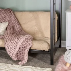 Twin Over Futon Analise Metal Bunk Bed Black - Saracina Home -Kids Furniture Shop GUEST ffe84cd1 2ca5 49b4 b5d9 a86751b3e5fc